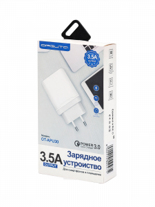 Зарядка для телефона, зарядное устройство с USB 20W адаптер QC 3.0 Орбита OT-APU30 Белый